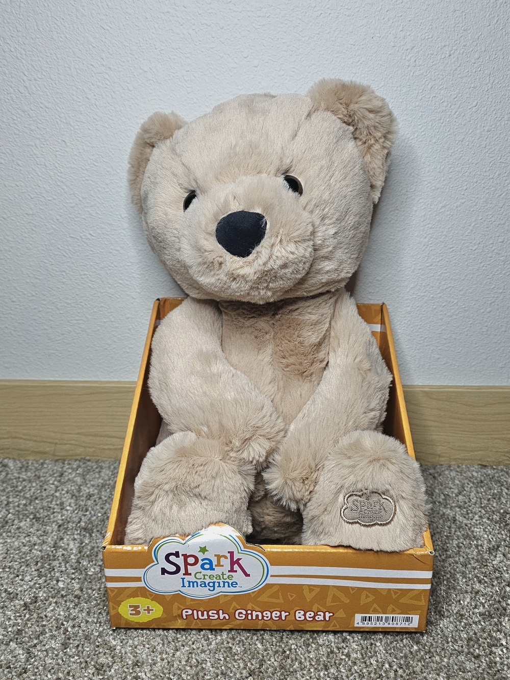 Spark Create Imagine Plush Ginger Bear - Soft Cream Teddy